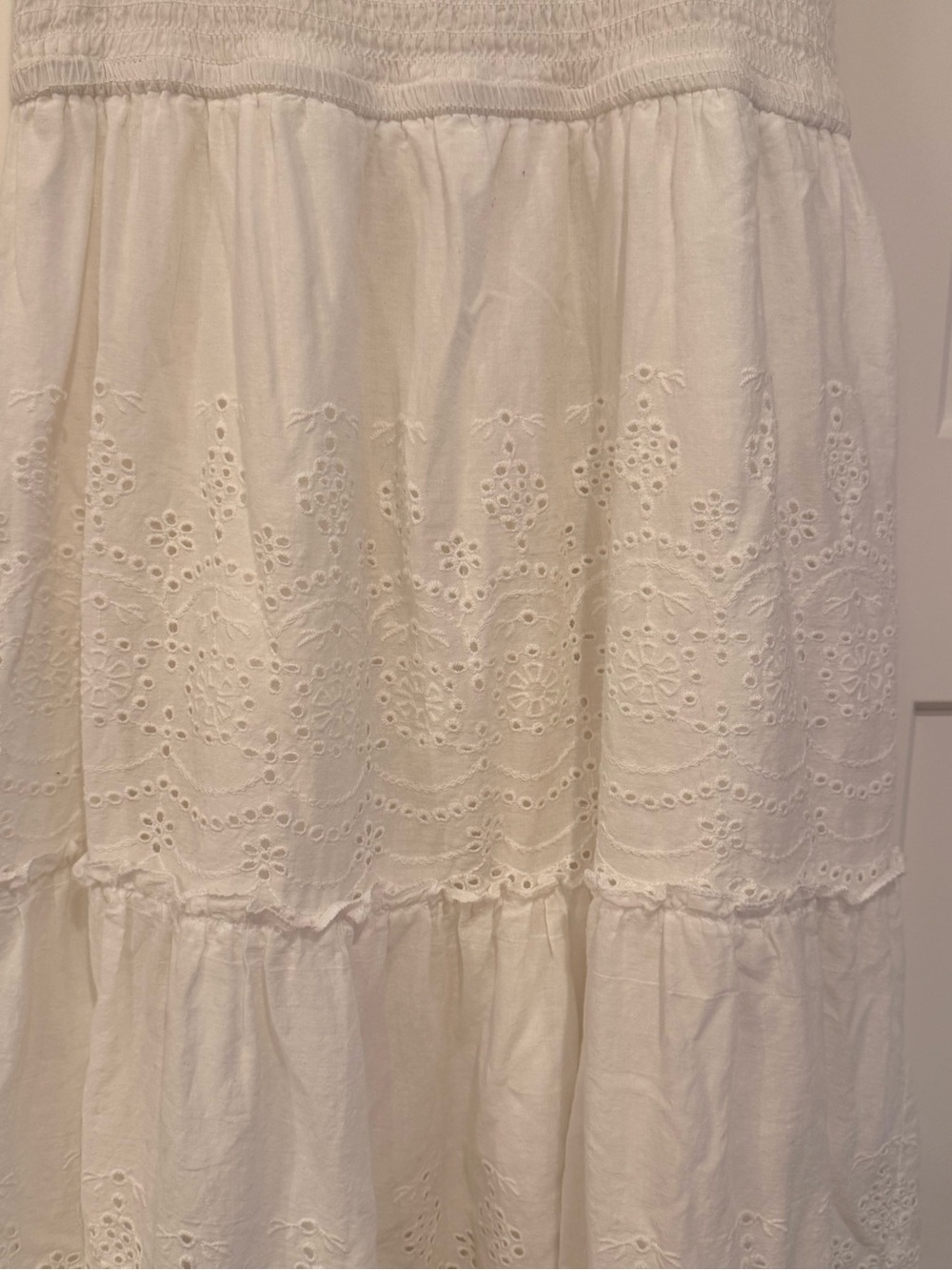 Rebellion White Eyelet Tiered Maxi Dress - Picture 3 of 14